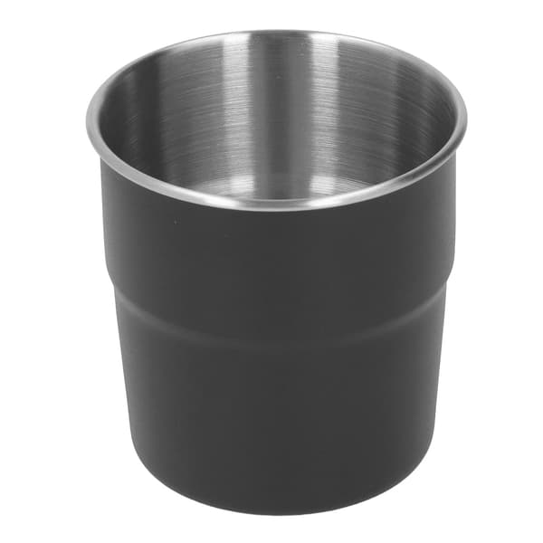 Isolerad kopp 320 ml rostfritt stål dubbelvägg liten kaffemugg metall drickskopp för hemcamping svart