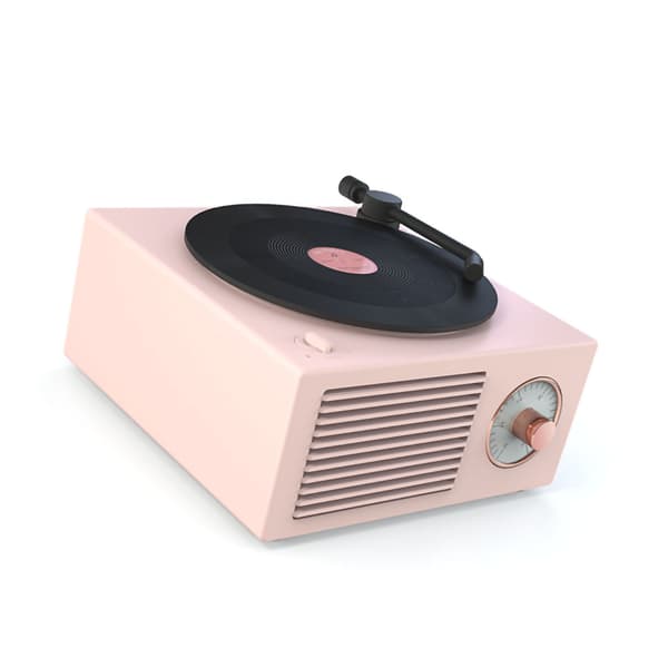 Mini Bluetooth-högtalare Innovativ Retro Bärbar Trådlös Bluetooth-högtalare med Rik Bas och HD-ljud Ljusrosa
