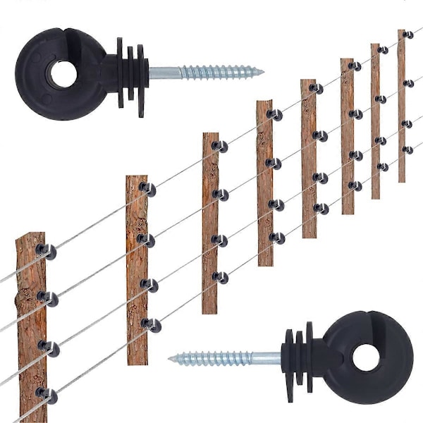 Elektrisk hegnisolator, skrue-i-isolator, 100 stk., B