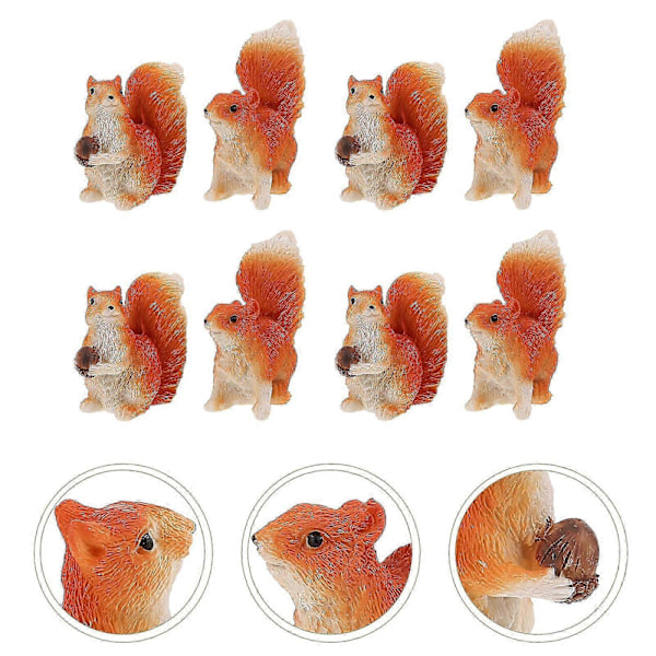 10 KPL Cupcake Lelu Pieni Orava Patsas Keräilyeläin Figuriini Pienoiseläin Pienoispuutarha Figuriinit