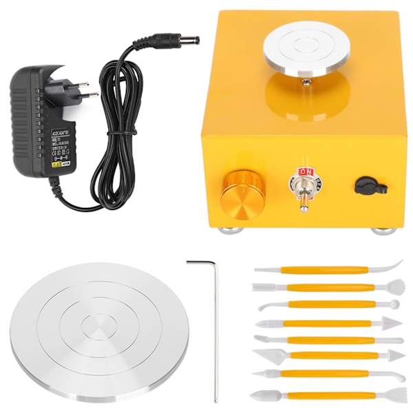 Lerkrukke maskine mini pottemagerhjul DIY håndværk tilbehør med 10 cm drejeskive 100‑240VEU stik