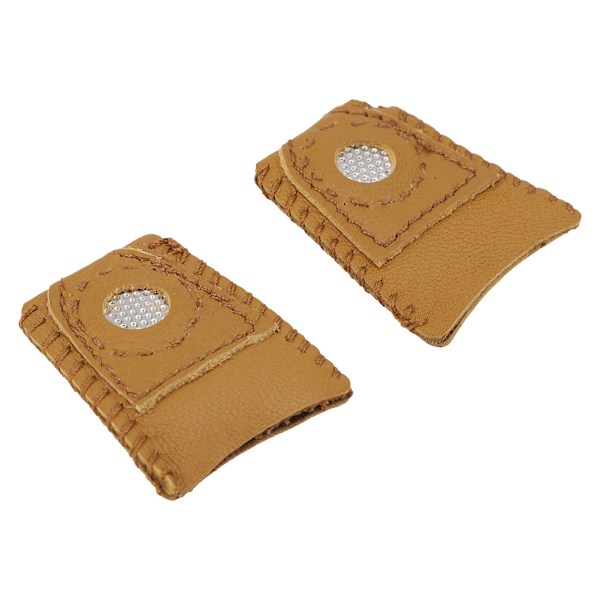 2-pack fingerborgar i läder med metallspets för handarbete