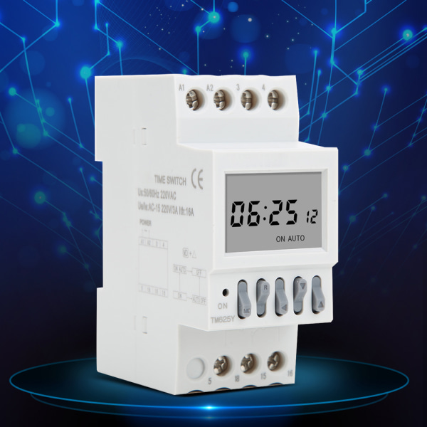 TM625Y Årssyklus Timer Relé Strømbryter Timer Din Rail 12 På 12 Av AC220V