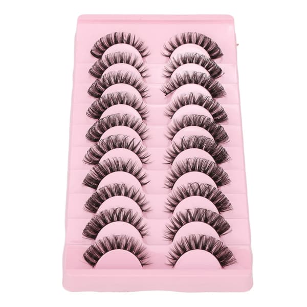 10 par lösögonfransar Set DD Curl Wispy Fluffy Återanvändbara 3D Multi Layer Fake Ögonfransar för Smink Cosplay Typ 2