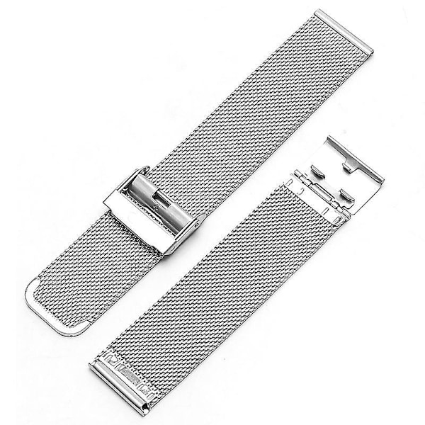 Rostfritt Stål Mesh Klockarmband för Män Kvinnor, Snabbfäste Mesh Klockarmband (22mm Silver)