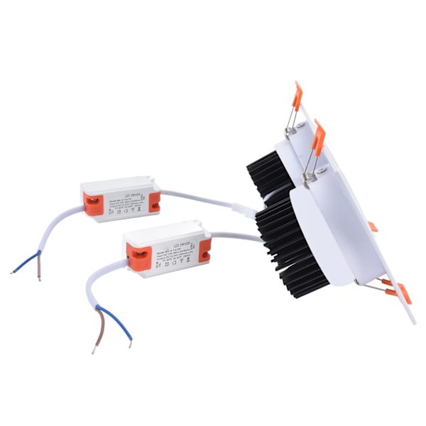 2x7W COB Downlight 6000K 100-264V Justerbar Downlight Indbygget Loftslampe med LED-driver til Soveværelse