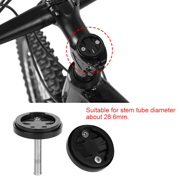 Cykelstamme Top Cap Computer Stopur Holder til Garmin/Bryton/Cateye (sort)