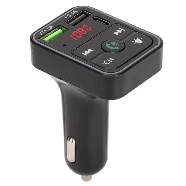Bluetooth 5.0 FM-sender Håndfri opkald USB 2.0 musikafspiller Bilradio Bluetooth-adapter med LED-display til biler