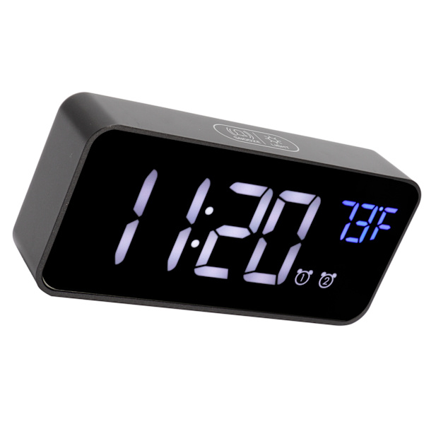 LED Digital Väckarklocka Termometer med Snooze USB Laddning Sovrum Kontor DekorationSvart