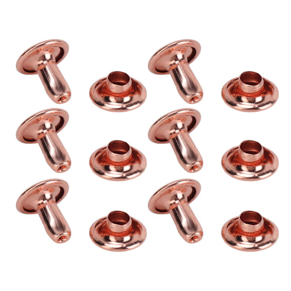 300 set lädernitar 6x8 mm 7x8 mm 8x8 mm roséguld Stark metall dubbla cap för hattbältesskor
