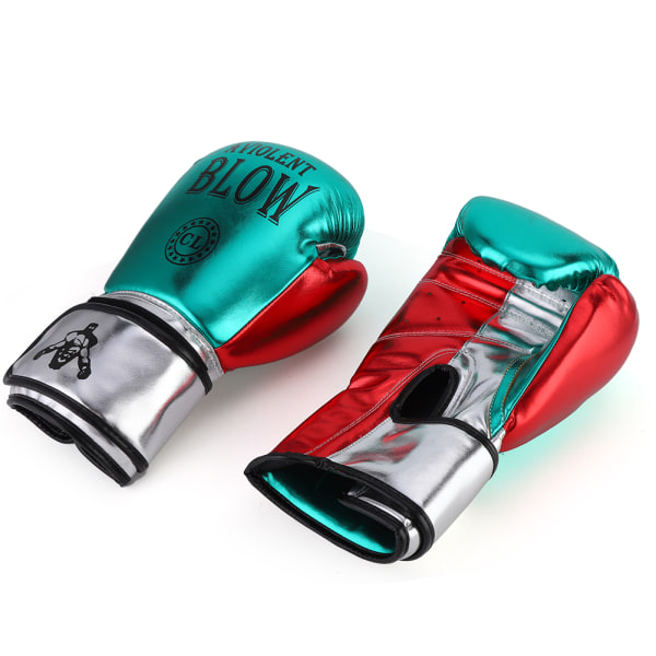 1 par unisex PU boxningshandskar Sanda Punching Sparring Sandsäck Träningsvantar Gröna