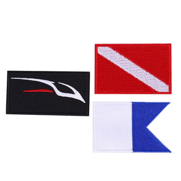 3 stk. Scuba Diving Flag Patch Broderet Dykker Badge DIY Tilbehør til Rygsæk Hat