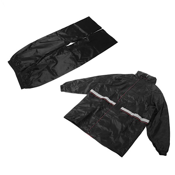 Reflekterande regnrocksdräkt Dubbelskiktad regnjacka Delade byxor Set för motorcykel Cykling 3XL