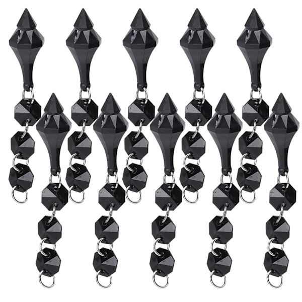 10 stk krystall anheng avsmalnet akrylmateriale uregelmessig perlet ornament DIY lampedekorasjon svart