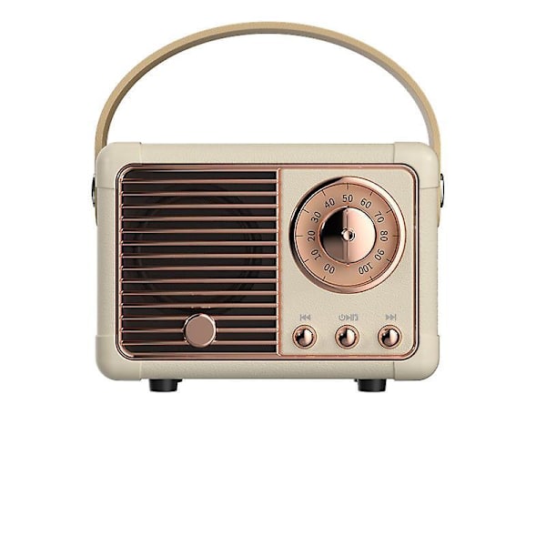 Vintage Trådløs Højttaler med Stereo Lyd - Håndfri Opkald - 400mAh Batteri - TF Kort - AUX Linje - Vandafvisende til Smartphone, Hjem og Kontor
