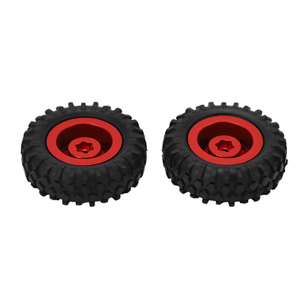 2 st 55 mm gummidäck med 4-håls aluminiumlegeringshjulnav för Axial SCX24 1/24 RC-bil uppgraderingsdelar röd