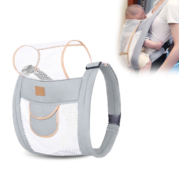 Sommeråndbar Baby Carrier 3D Mesh Justerbar Baby Carrier Wrap med Lomme Hurtigtørrende Tykke Skulderstropper til Pool Strand