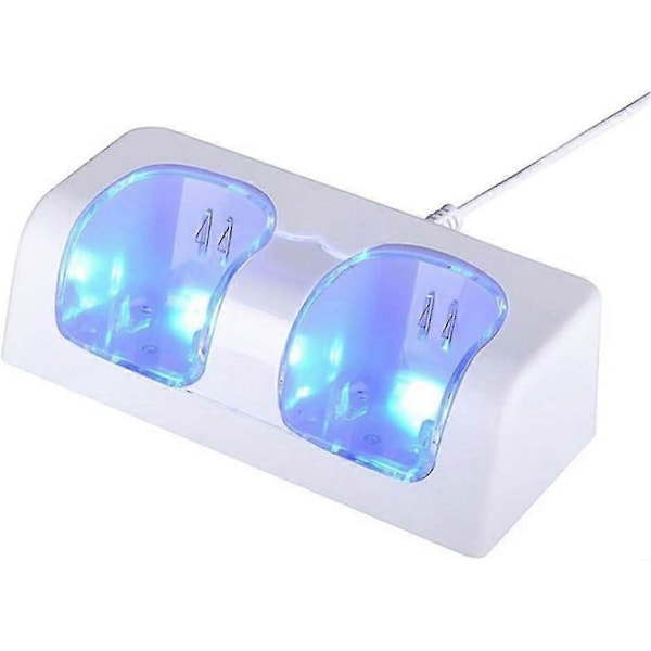 Dubbel Laddningsstation för Nintendo Wii Remote-kompatibilitet, Wii Laddningsstation, Nintendo Gamepad Laddare med 2 x 2800 mAh Uppladdningsbara Batterier