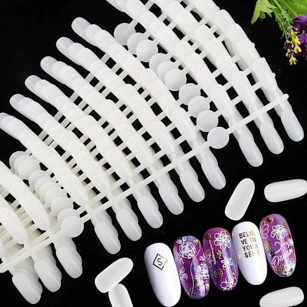240 stk. negletips display stand - Professionel oval neglelakspalette til DIY manicure tilbehør