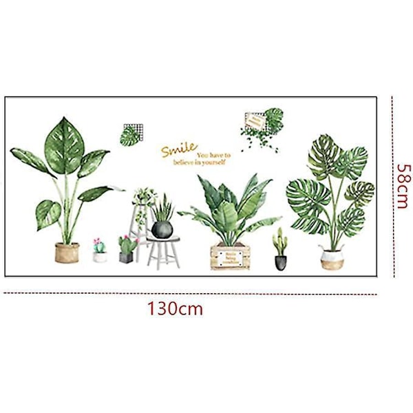 Plante Klistermærker, Grøn Plante Vægklistermærke, Tropiske Palmeblade Plante Klistermærker, Løv Klistermærker, Tropisk Plante Vægklistermærke, Velegnet til Stue Soveværelse