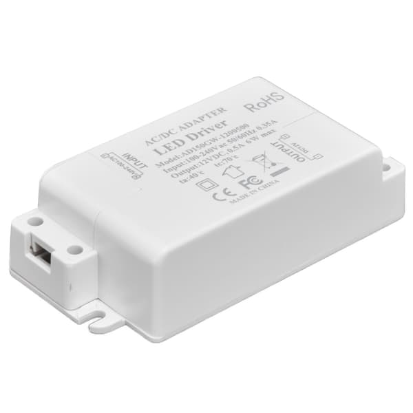 LED-driver inngang AC100‑240V 0,35A utgang DC12V 0,5A 6W LED-transformator for baderom