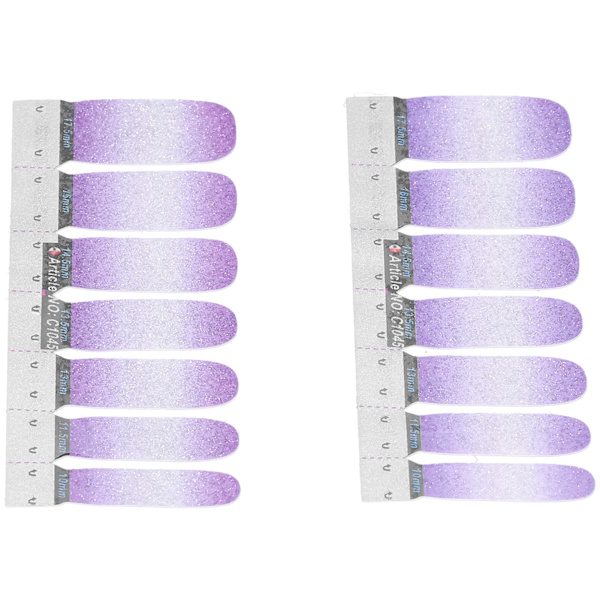 Nail Art Stickers Glittermönster Gradient Färg Cover Självhäftande Gör-det-själv snygga Nail Wraps45