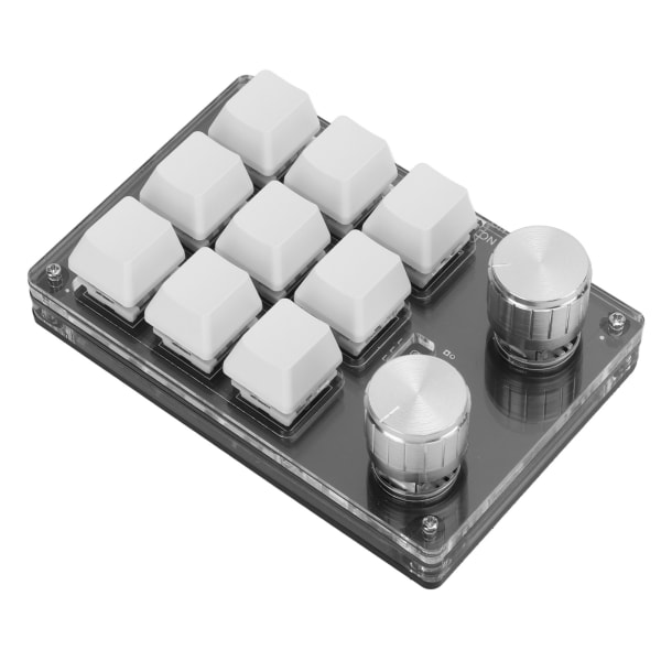 Trådlöst programmerbart kortkommando tangentbord USB Bluetooth Dual Mode 9 tangenter med knoppar Blå switch för Office Games Music