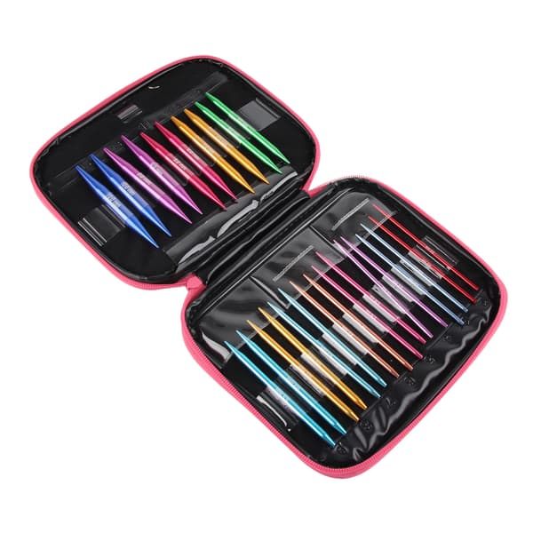 Utskiftbara stickor set Färgglada aluminium rundstickor set för DIY hantverk