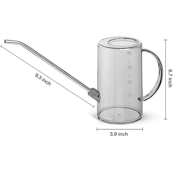 Modern 1L inomhus bevattningskanna med lång pip i rostfritt stål