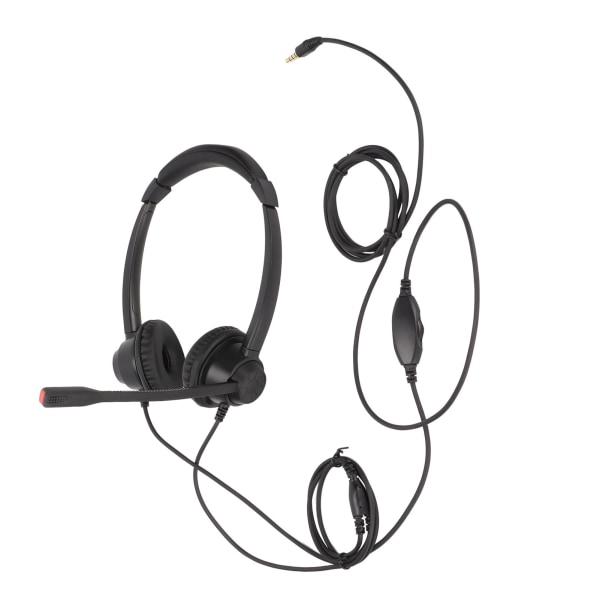 Call Center Headset Brusreducerande Mic Stöder Högtalarvolymjustering 3,5 mm Business Headset