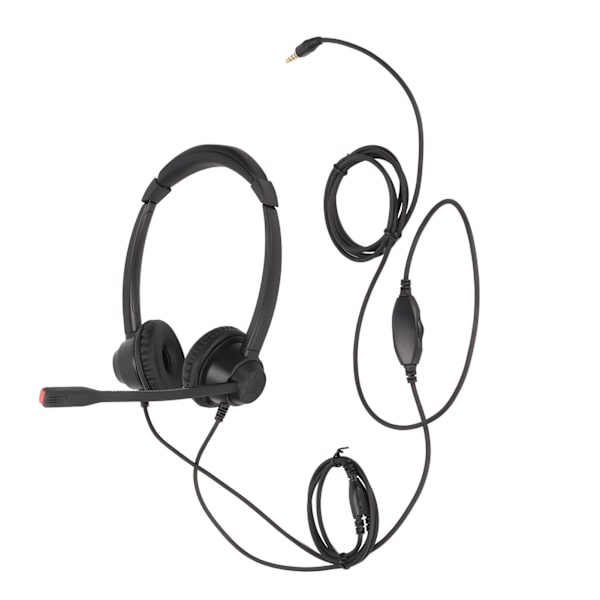 Call Center Headset Brusreducerande mikrofon stöder justering av högtalarvolym 3,5 mm affärsheaset