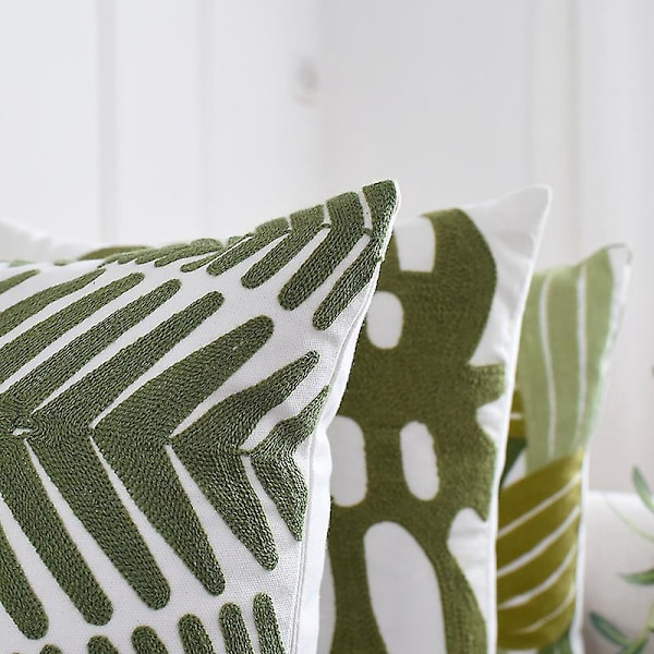 Sett med 3 grønne moderne putetrekk 45x45cm Dekorative sofaputetrekk for sofa stue soverom