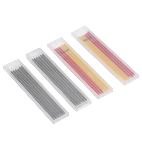 24stk Carpenter Pencil Refill Rød Gul Svart Marking Scribing Tool Set Kit for Trebearbeiding