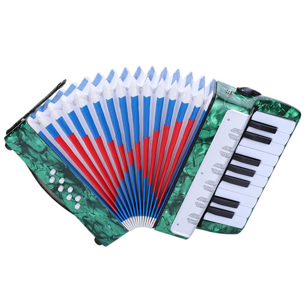 17 Tangent 8 Bas Piano Dragspel Musikinstrument för nybörjare (grön)