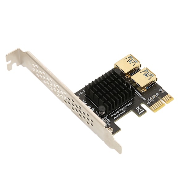 PCI E 1 til 2 Riser Card PCI E 1X til 2 Ekstern PCI E USB 3.0 udvidelseskort til Bitcoin Ethereum Mining Black Board