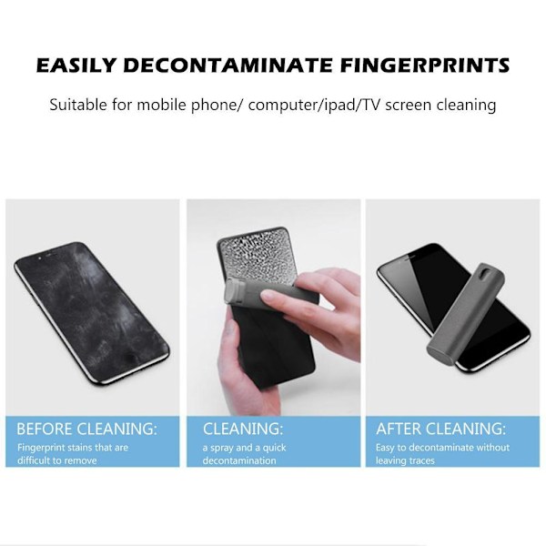 Touchscreen Mist Cleaner Skærmrens Laptop Skærmrens 3 i 1 Multifunktionel Rengøringsmiddel til Telefoner Laptop og Tablet Skærme