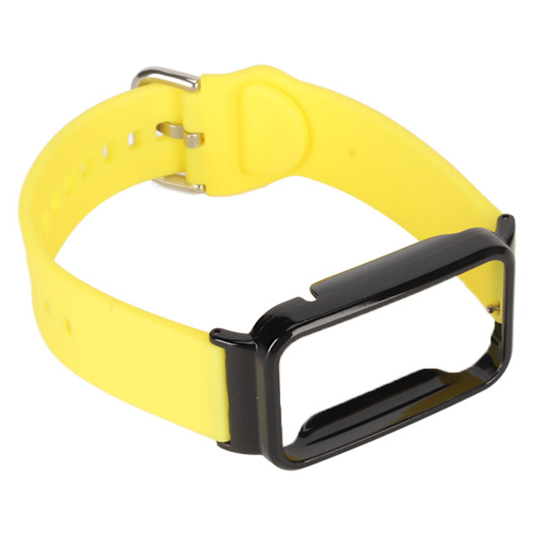 Silikoniranneke suojakotelolla Mi Band 7 Pro -kellolle, keltainen ja musta