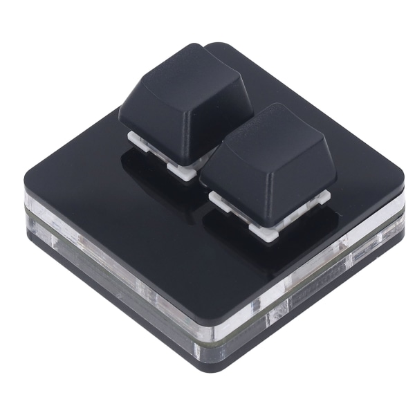 2 Key Gaming Pikanäppäin Ohjelmoitava näppäimistö Type C USB All Black Multifunction kotitoimistoon