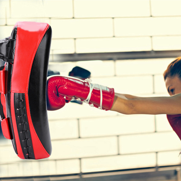 Muay Thaiboxning Kicking Curve Pad Hand Fötter Mål Stämpling Träningssköld (röd)