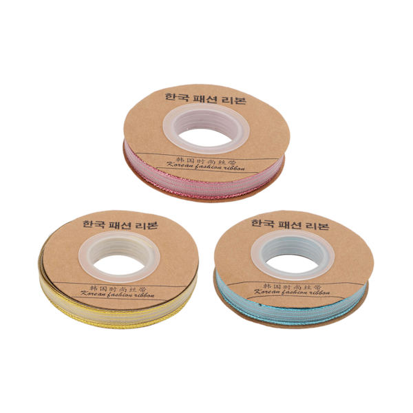 3 rullar presentglitterband 150yd 3 färger gyllene glitter jul metallband för presentförpackning hårdekoration