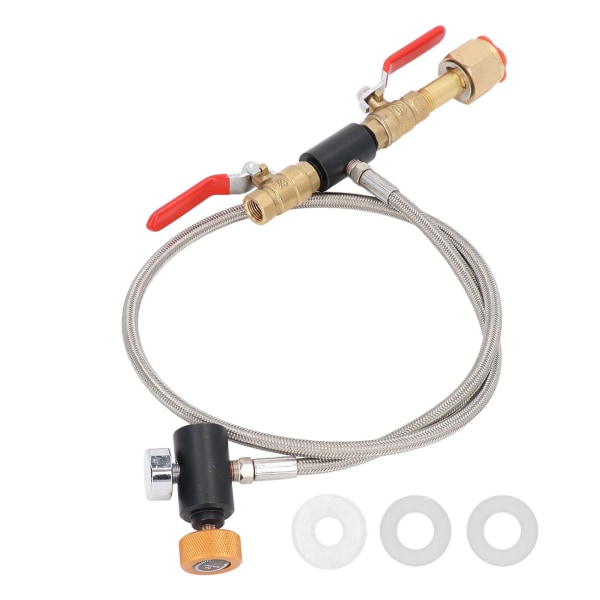 CGA320 G1/2 Cylinder Refill Adapter Dual Valve CO2 Tank Adapter Hose with Pressure Gauge