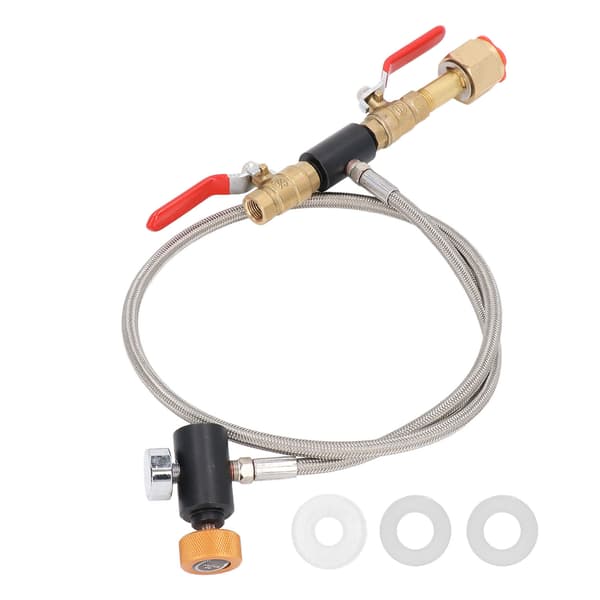 CGA320 G1/2 Cylinder Refill Adapter Dubbelventil CO2 Tank Adapter Slang med Tryckmätare