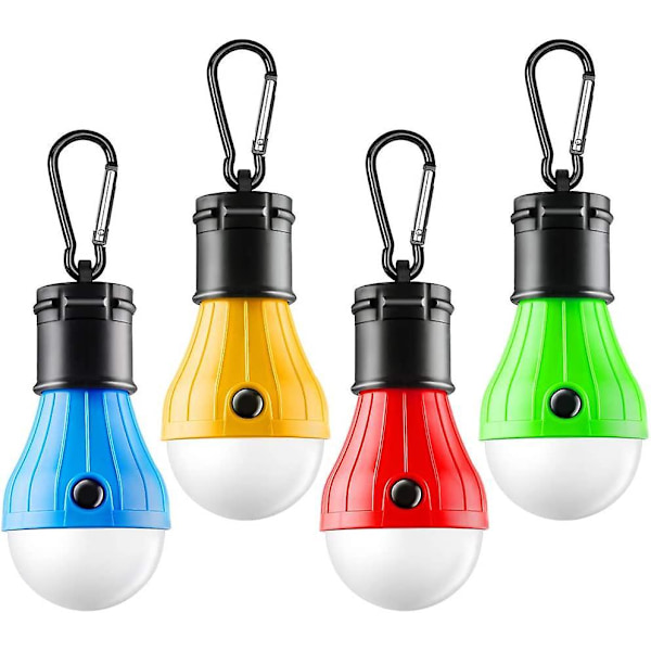 Bärbar LED-Tältlampa 4-pack Clip-krok Nödljus Orkanlampor Campinglyktor Glödlampor