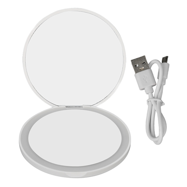 2X suurentavat peilit ladattavat taskupeilit kannettavat kaksipuoliset peilit LED-valolla