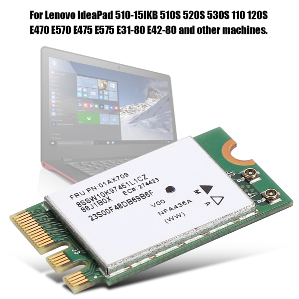 2,4G+5G Dual Band trådløst nettverkskort QCNFA435 NGFF / M.2-grensesnitt for Lenovo IdeaPad