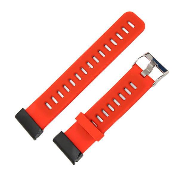 Silikon Smart watch storlek Justerbart metallspänne 2 färger watch för COROS Vertix 2 Yttre röd och inre svart