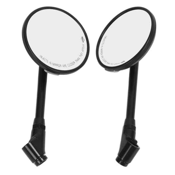 Motorcykel Backspegel Rund Kolfiberstil 360 Grader Roterbar Universal för 8MM/10MM Bas Silver