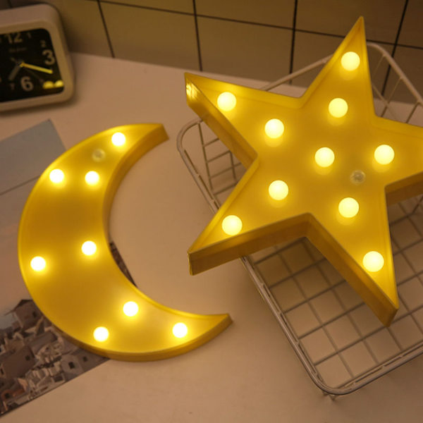 Dekorative LED Crescent Moon Star Cloud Night Lights til børn og voksne A A