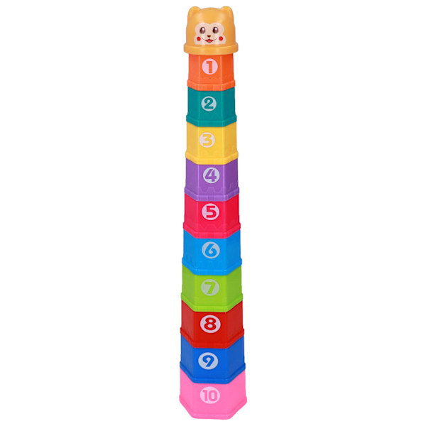 Baby Stapelkopp Barn Cartoon Hexagonal Nummer Brev Stapelkopp Badleksak Födelsedagspresent
