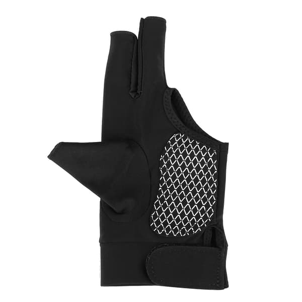 Boodun Unisex Voksne 3-Finger Snooker Pool Kø Handske Billard Skytter Handske (Sort, L)